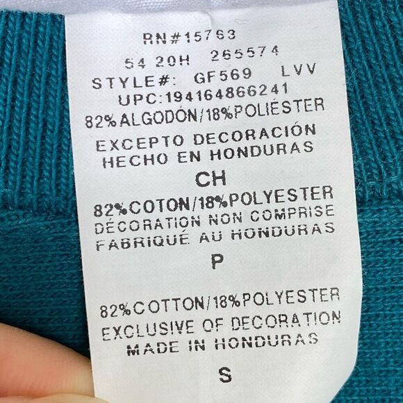Champion Teal Blue Reverse Weave Crewneck Sweatshirt Size S - Picture 5 of 6